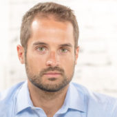 Young businessman with blue shirt